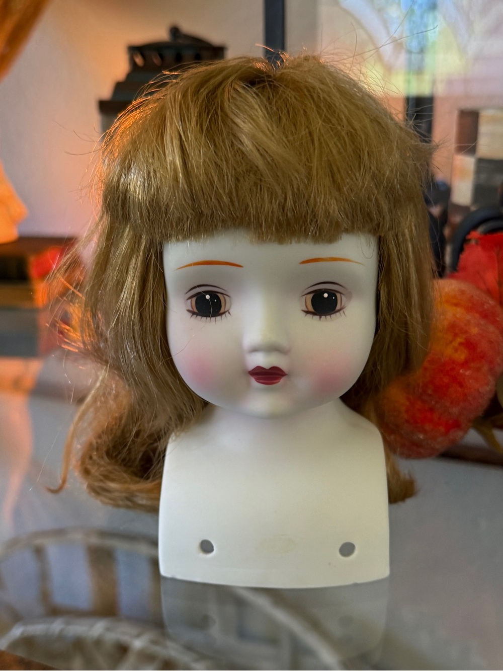 Vintage Porcelain Doll Head Accent in Blonde and White for Crafting - Picture 12 of 14